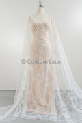 Floral Bridal Lace Off-White/ Bridal lace with flowers &amp; sequins/ floral bridal lace// L23-554