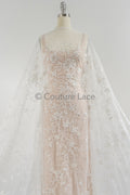 Perlen Spitzenstoff Off-White/ Couture Spitzenstoff/ Braut Spitzenstoff/ Perlen Spitze// L23-577