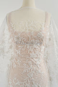 Perlen Spitzenstoff Off-White/ Couture Spitzenstoff/ Braut Spitzenstoff/ Perlen Spitze// L23-577