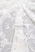 Perlen Spitzenstoff Off-White/ Couture Spitzenstoff/ Braut Spitzenstoff/ Perlen Spitze// L23-577
