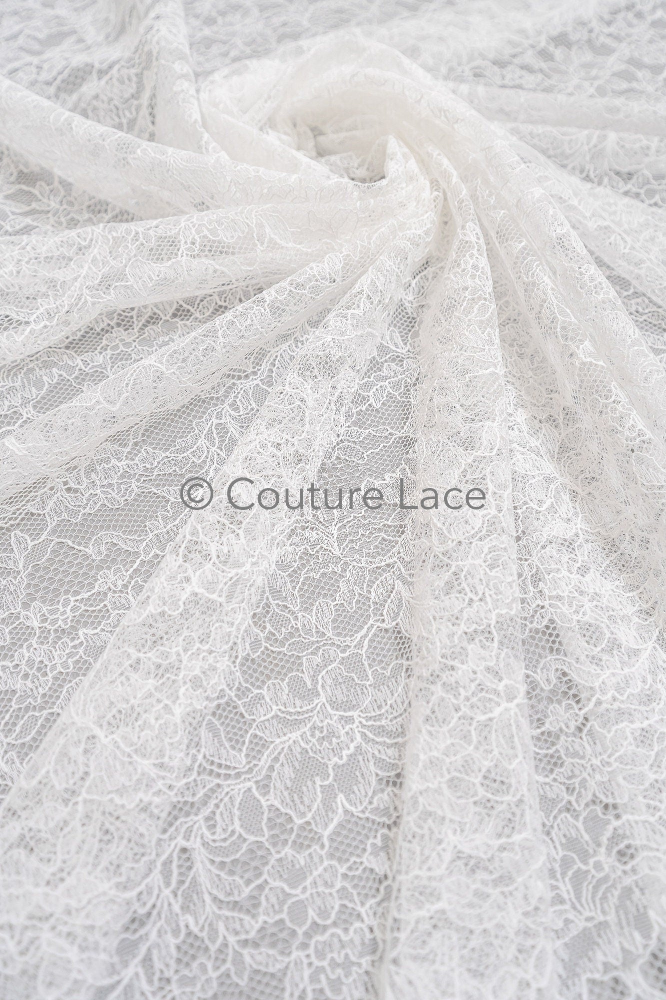 French bridal lace/ floral lace/ off-white bridal lace/ floral wedding lace/ Chantilly lace// L23-165 