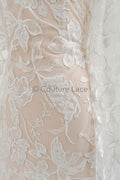Florale Braut Spitze Off-White/ Brautspitze Stoff/ florale Hochzeit Spitze mit Pailletten/ Couture Spitze// L23-582