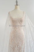 Blumen Braut Spitze Off-White/ Brautspitze mit Blumen/ Blumen Hochzeit Spitze/ Couture Spitze// L23-576