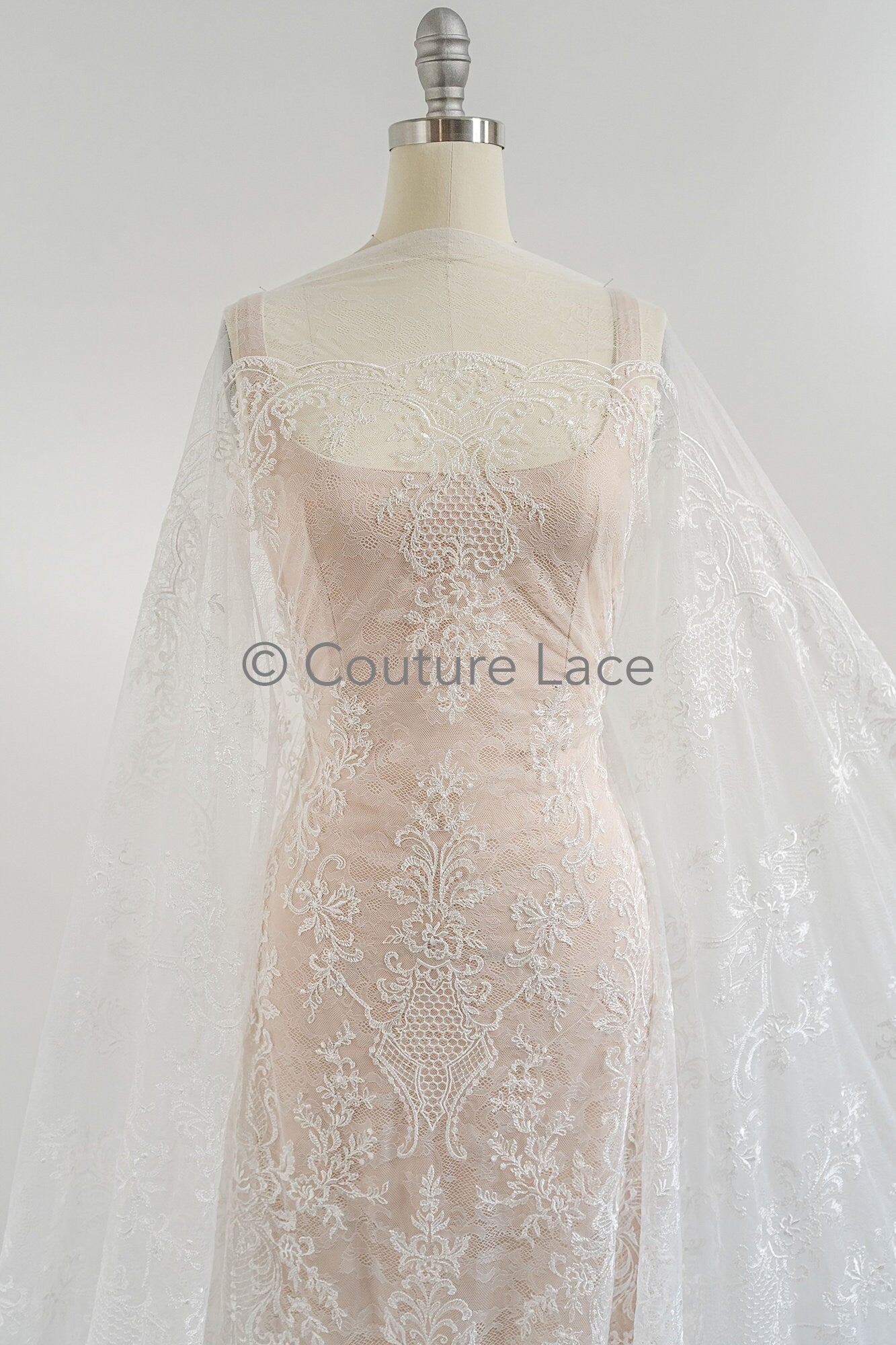 Blumen Braut Spitze Off-White/ Brautspitze mit Blumen/ Blumen Hochzeit Spitze/ Couture Spitze// L23-576