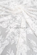 Blumen Spitze Off-White/ romantische Braut Spitze/ französische Brautspitze/ florale Braut Spitze// L23-593