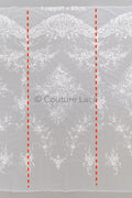 Blumen Braut Spitze Off-White/ Brautspitze mit Blumen/ Couture Spitze mit Pailletten// L23-571