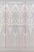 3D Blumen Spitzenstoff Off-White/ Braut Spitzenstoff mit Perlen/ romantischer Spitzenstoff mit 3D Blumen/ Hochzeit Spitzenstoff// L23-595