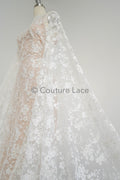 Blumen Braut Spitze Off-White/ Brautspitze mit Blumen/ Blumen Hochzeit Spitze/ Couture Spitze// L23-604
