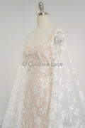 Blumen Braut Spitze Off-White/ Brautspitze mit Blumen/ Blumen Hochzeit Spitze/ Couture Spitze// L23-604