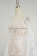 Blumen Braut Spitze Off-White/ Brautspitze mit Blumen/ Blumen Hochzeit Spitze/ Couture Spitze// L23-605