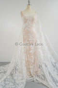 Blumen Braut Spitze Off-White/ Brautspitze mit Blumen/ Blumen Hochzeit Spitze/ Couture Spitze// L23-605