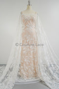 Blumen Braut Spitze Off-White/ Brautspitze mit Blumen/ Blumen Hochzeit Spitze/ Couture Spitze// L23-605