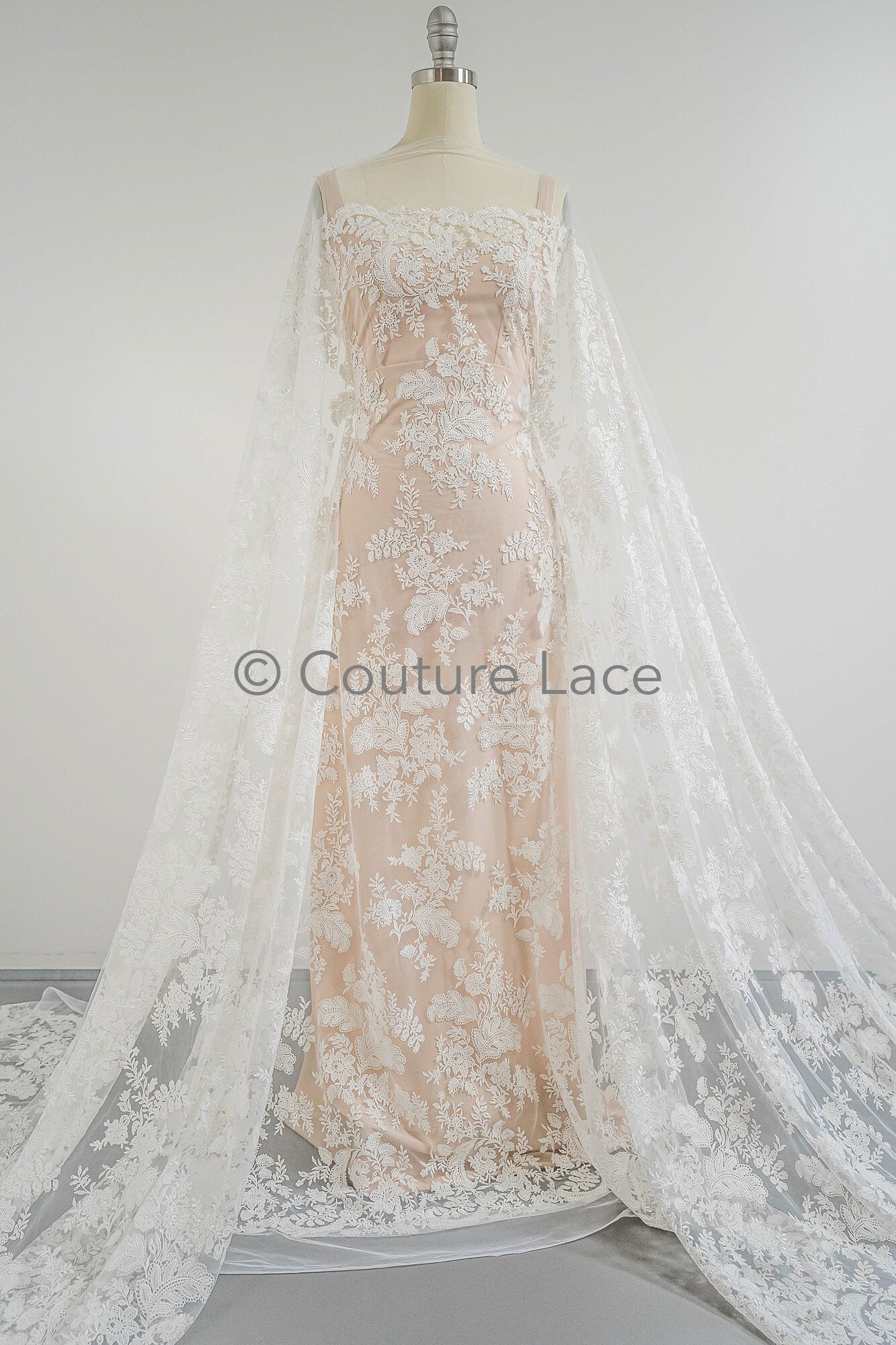 Blumen Braut Spitze Off-White/ Brautspitze mit Blumen/ Blumen Hochzeit Spitze/ Couture Spitze// L23-605