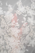 Floral Bridal Lace Off-White/ Bridal Lace/ Floral Wedding Lace/ Couture Lace// L23-606