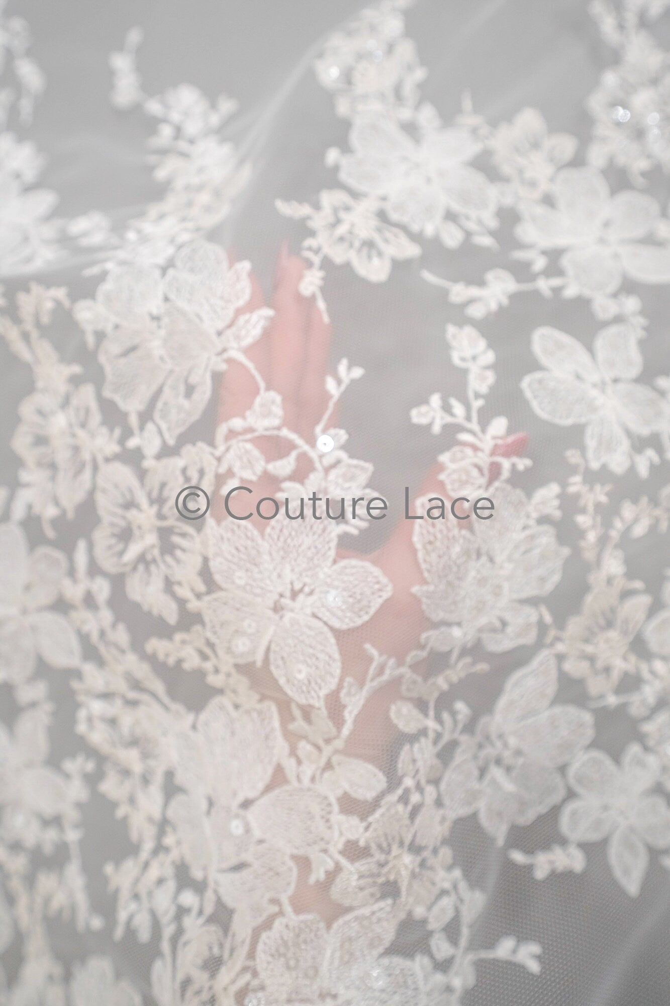 Floral Bridal Lace Off-White/ Bridal Lace/ Floral Wedding Lace/ Couture Lace// L23-606