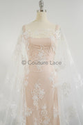 Floral Bridal Lace Off-White/ Bridal Lace/ Floral Wedding Lace/ Couture Lace// L23-606