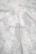Floral Bridal Lace Off-White/ Bridal Lace/ Floral Wedding Lace/ Couture Lace// L23-606