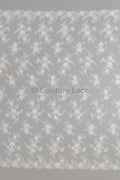 3D Blumen Spitzenstoff Off-White/ Braut Spitzenstoff/ romantischer Blumen Spitzenstoff mit Perlen & Pailletten// L23-607