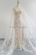 3D Blumen Spitzenstoff/ Braut Spitze Off-White/ romantischer Blumen Spitzenstoff/ Hochzeit Spitzenstoff// L23-608