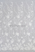 3D Blumen Spitzenstoff/ Braut Spitze Off-White/ romantischer Blumen Spitzenstoff/ Hochzeit Spitzenstoff// L23-608