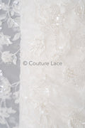 Perlen Spitzenstoff Off-White/ Couture Spitze Stoff/ Braut Spitzenstoff/ Perlen Spitze// L23-610