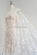 Perlen Spitzenstoff Off-White/ Couture Spitze Stoff/ Braut Spitzenstoff/ Perlen Spitze// L23-610