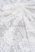 3yds französische Spitze/ florale Spitze für Brautkleid / Off-White Braut Spitze / florale Hochzeit Spitze / Chantilly Spitze// L23-612