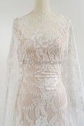3yds französische Spitze/ florale Spitze für Brautkleid / Off-White Braut Spitze / florale Hochzeit Spitze / Chantilly Spitze// L23-612