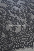 3 yds Braut französische Spitze/ florale Spitze/ schwarze Brautspitze/ florale Hochzeit Spitze/ Chantilly Spitze// L23-614