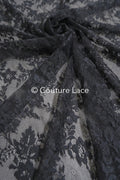 3 yds Braut französische Spitze/ florale Spitze/ schwarze Brautspitze/ florale Hochzeit Spitze/ Chantilly Spitze// L23-614