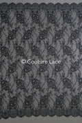 3 yds französische Spitze/ Braut florale Spitze/ schwarze Brautspitze/ florale Hochzeit Spitze/ Chantilly Spitze// L23-618