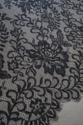 3yds französische Spitze/ Braut florale Spitze Material/ schwarze Braut Spitze/ florale Hochzeit Spitze/ Chantilly Spitze// L23-619