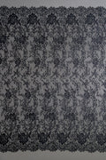 3yds französische Spitze/ Braut florale Spitze Material/ schwarze Braut Spitze/ florale Hochzeit Spitze/ Chantilly Spitze// L23-619