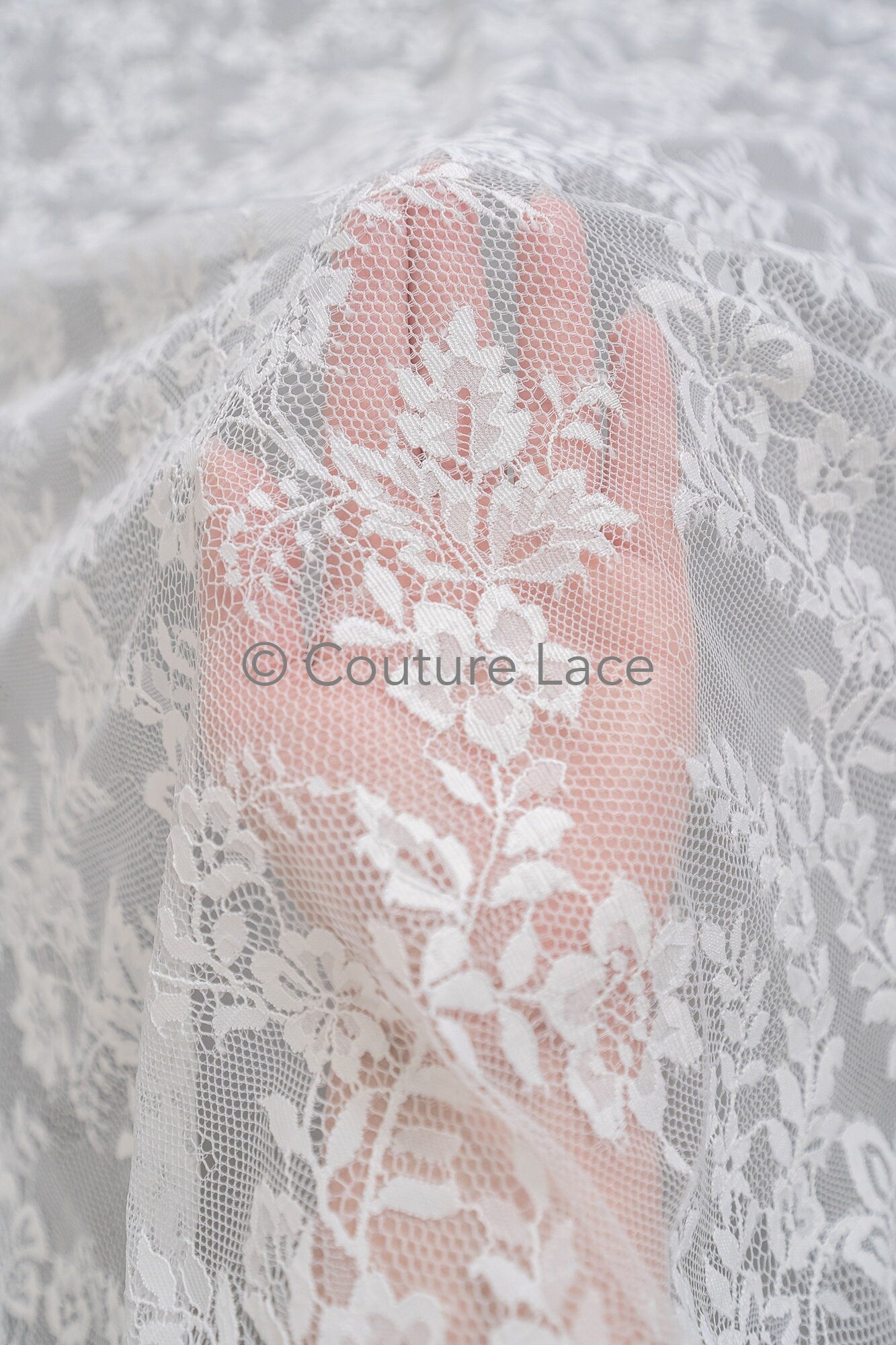 3yds French lace/ bridal floral lace/ off-white bridal lace/ floral wedding lace/ Chantilly lace// L23-621