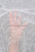 French floral lace/ bridal raschel lace/ French veil lace/ bridal chanitilly lace/ Edwardian lace fabric// L23-623