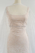French floral lace/ bridal raschel lace/ French veil lace/ bridal chanitilly lace/ Edwardian lace fabric// L23-623