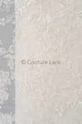Blumen Braut Spitze Off-White/ Brautspitze mit Blumen/ Hochzeit Spitze/ Couture Spitze// L23-624