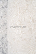 Perlen Spitzenstoff Off-White/ Couture Spitze Stoff/ Brautspitze Stoff/ Perlen Spitze// L23-625