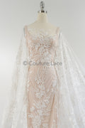 Perlen Spitzenstoff Off-White/ Couture Spitze Stoff/ Brautspitze Stoff/ Perlen Spitze// L23-625