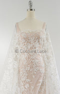 Perlen Spitzenstoff Off-White/ Couture Spitze Stoff/ Brautspitze Stoff/ Perlen Spitze// L23-625