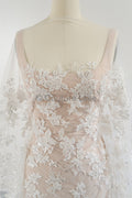 Perlen Spitzenstoff Off-White/ Couture Spitzenstoff/ Braut Spitzenstoff/ Perlen Spitze// L23-627