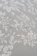 Blumen Braut Spitze Off-White/ Brautspitze mit Blumen/ Hochzeit Spitze/ Couture Spitze// L23-628