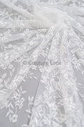 Blumen Braut Spitze Off-White/ Brautspitze mit Blumen/ Hochzeit Spitze/ Couture Spitze// L23-628
