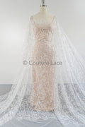 Blumen Braut Spitze Off-White/ Brautspitze mit Blumen/ Hochzeit Spitze/ Couture Spitze// L23-628