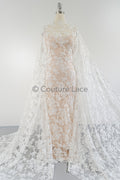Floral Nottingham Lace Off-White/ foamy guipure lace/ boho lace/ bridal lace/ couture lace// L23-630