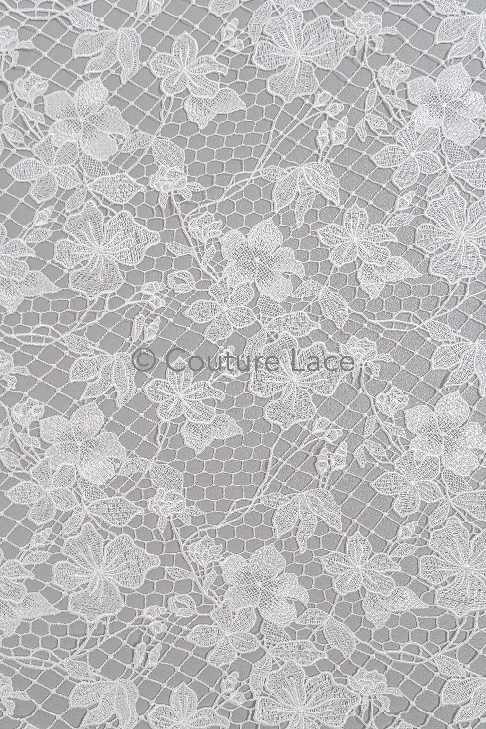 Floral Nottingham Lace Off-White/ foamy guipure lace/ boho lace/ bridal lace/ couture lace// L23-630