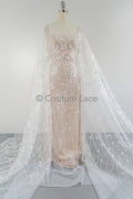 Florale Braut Spitze Off-White/ Brautspitze Stoff mit Pailletten/ florale Hochzeit Spitze mit Pailletten/ Couture Spitze// L23-632