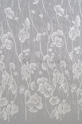 Florale Braut Spitze Off-White/ Brautspitze Stoff mit Pailletten/ florale Hochzeit Spitze mit Pailletten/ Couture Spitze// L23-632