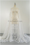 Florale Braut Spitze Off-White/ französische Braut Spitze/ florale Hochzeit Spitze/ Couture Spitze// L23-633