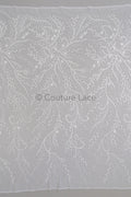 Perlen Brautspitze Stoff Off-White/ Brautspitzenstoff mit Perlen/ Luxus Braut Spitze// L23-566